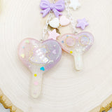 OOAK Little Twin Stars Resin Lollipop Keychain