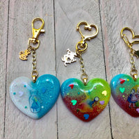 Wonderland Inspired Heart Keychains