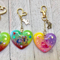 Wonderland Inspired Heart Keychains