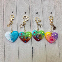 Wonderland Inspired Heart Keychains