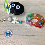 OOAK Rainbow Themed Bitten Donut Charm with Sprite Poof