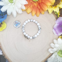 8mm Matte Howlite Stretch Bracelet, Wrist Size: 6 inches