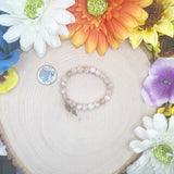 8mm Flower Agate Stretch Bracelet, Wrist Size: 6 inches